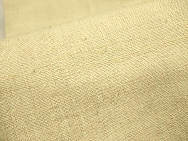 平和屋着物●八寸名古屋帯 紬地 練色 正絹 逸品 DABB7543op