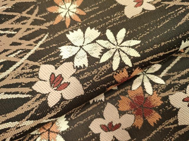 平和屋着物●こむさでもーど・COMME CA DU MODE 六通柄袋帯 舞桜 芝 やまと誂製 正絹 逸品 DABB7555op