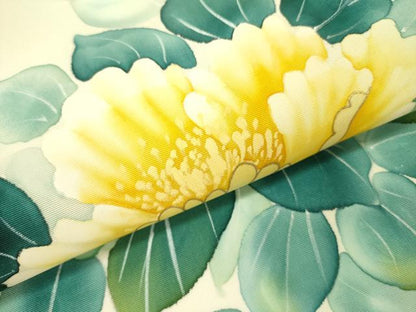 平和屋着物●内山晴祥 手描き 塩瀬 九寸名古屋帯 草花 金彩 正絹 逸品 DABB7561op