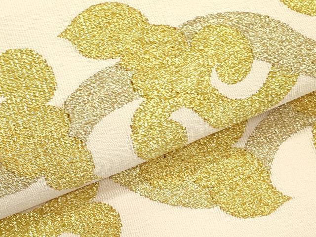 平和屋着物●爪掻き本綴れ つけ帯 唐草 金糸 三越扱い 正絹 逸品 DABB7576op