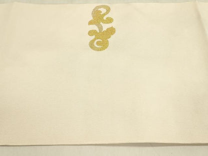 平和屋着物●爪掻き本綴れ つけ帯 唐草 金糸 三越扱い 正絹 逸品 DABB7576op