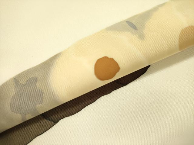 平和屋着物●日展染色作家　高久空木　ろうけつ染　塩瀬　九寸名古屋帯　草花文　正絹　逸品　DABB7587op