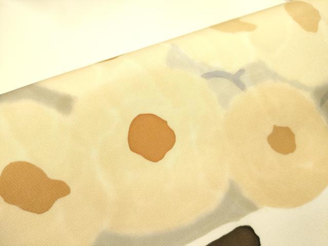 平和屋着物●日展染色作家　高久空木　ろうけつ染　塩瀬　九寸名古屋帯　草花文　正絹　逸品　DABB7587op