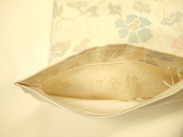 平和屋着物●京都の和装業の老舗一門 千切屋 六通柄袋帯 切金錦 花唐草文 金糸 正絹 逸品 DABB7599op