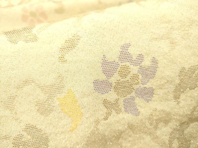 平和屋着物●京都の和装業の老舗一門 千切屋 六通柄袋帯 切金錦 花唐草文 金糸 正絹 逸品 DABB7599op
