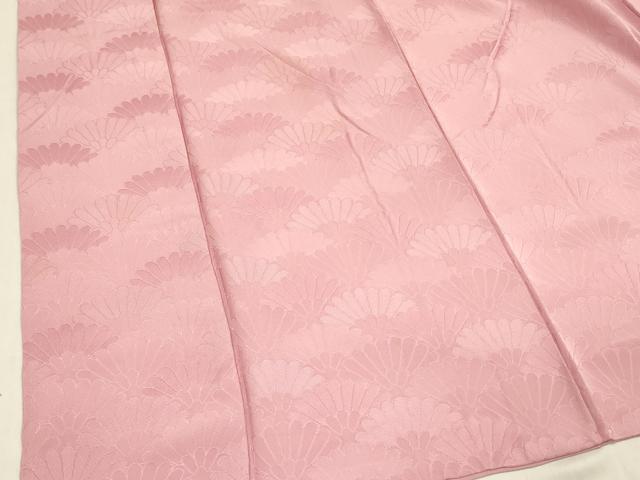 平和屋着物■上質な色無地 菊青海波地紋 紅梅色 正絹 逸品 DABB7613op