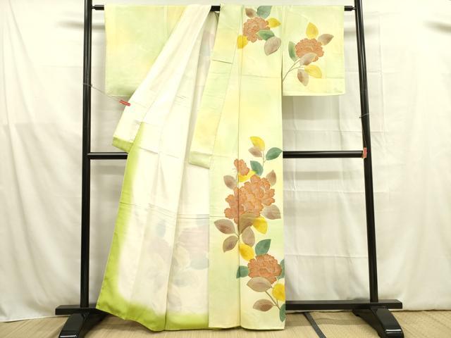 平和屋着物■訪問着 牡丹 暈し染め 正絹 逸品 DABB7620op