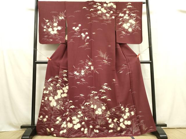 平和屋着物■訪問着 刺繍 菊松文 金彩 正絹 逸品 DABB7621op
