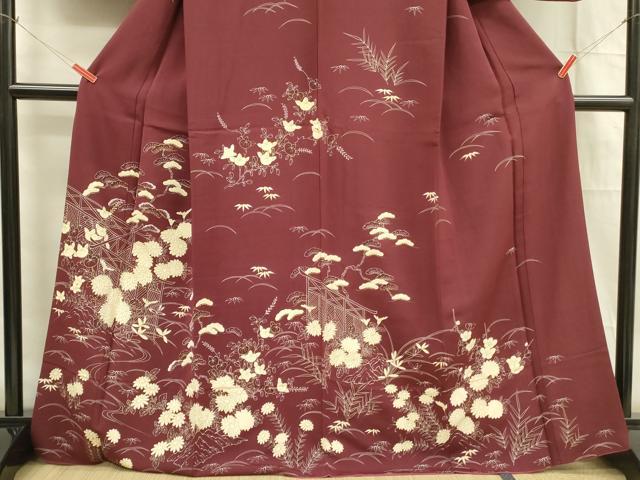 平和屋着物■訪問着 刺繍 菊松文 金彩 正絹 逸品 DABB7621op