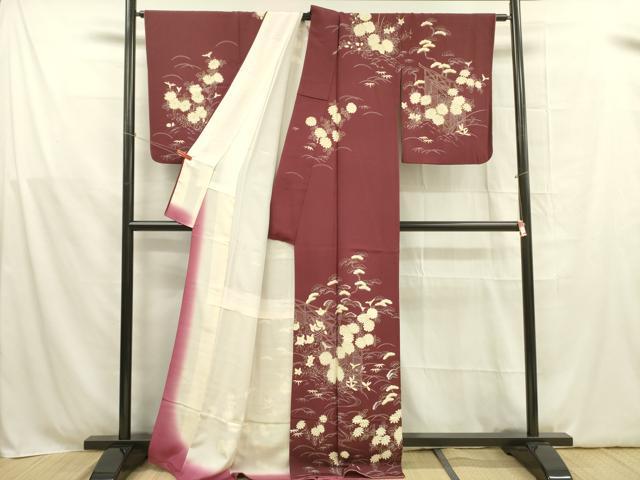 平和屋着物■訪問着 刺繍 菊松文 金彩 正絹 逸品 DABB7621op