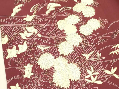 平和屋着物■訪問着 刺繍 菊松文 金彩 正絹 逸品 DABB7621op