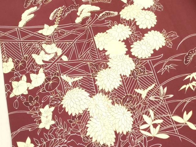 平和屋着物■訪問着 刺繍 菊松文 金彩 正絹 逸品 DABB7621op