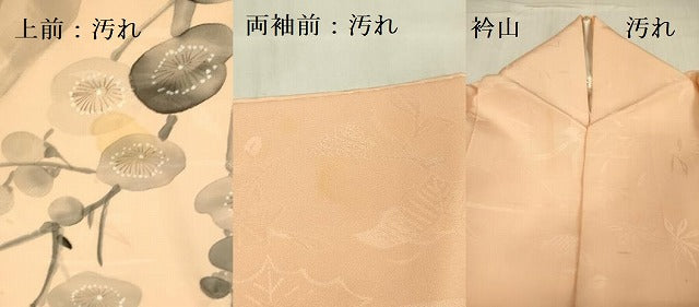 平和屋着物■訪問着 手描き 枝梅 正絹 逸品 DABB7635op