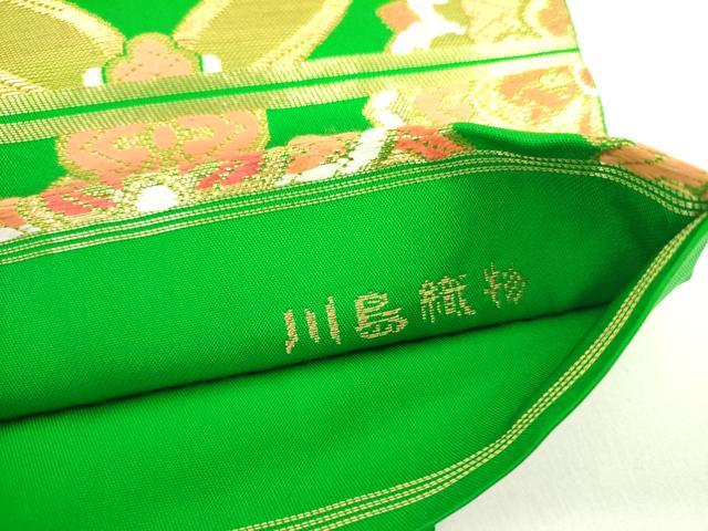 平和屋着物●西陣　川島織物　六通柄　本袋帯　唐織　正倉院花文　金糸　正絹　逸品　DABB7674op