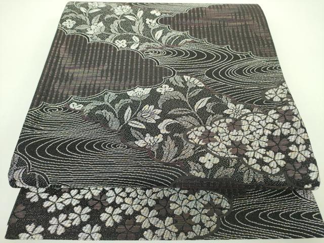 平和屋着物●染色作家　斉藤三才　六通柄袋帯　三才鳥　草花　銀糸　さが美扱い　正絹　逸品　未使用　DABB7675op