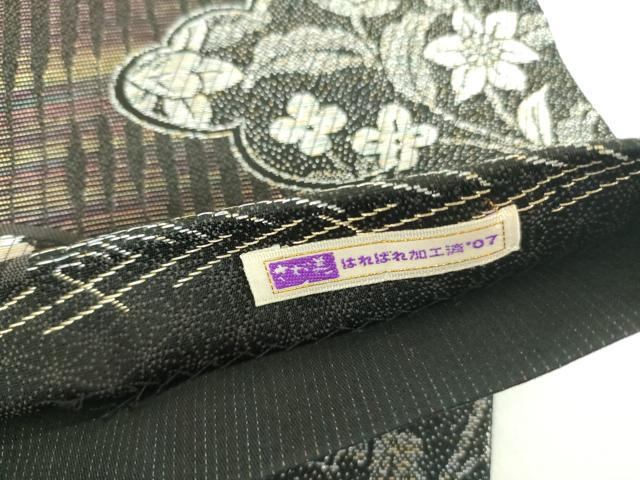平和屋着物●染色作家　斉藤三才　六通柄袋帯　三才鳥　草花　銀糸　さが美扱い　正絹　逸品　未使用　DABB7675op
