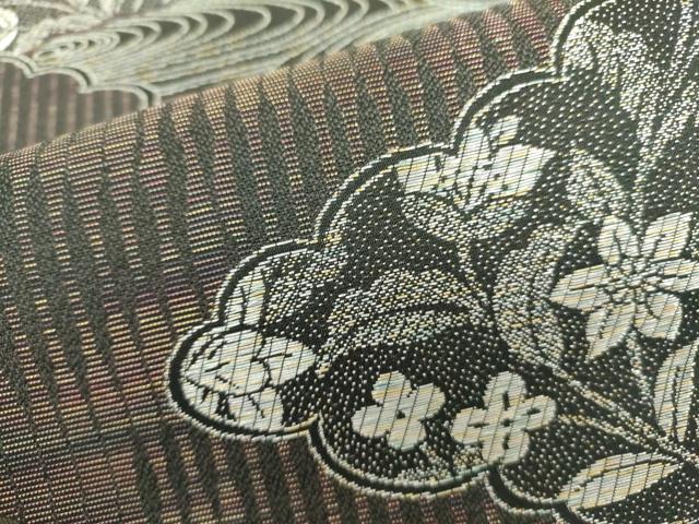 平和屋着物●染色作家　斉藤三才　六通柄袋帯　三才鳥　草花　銀糸　さが美扱い　正絹　逸品　未使用　DABB7675op