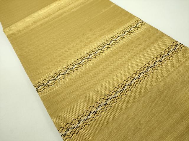 平和屋着物●ひなや工房 くむ・あむ・おる 伊豆蔵明彦 太鼓柄袋帯 横段文 金糸 正絹 逸品 DABB7699op