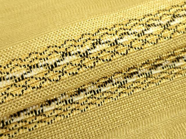 平和屋着物●ひなや工房 くむ・あむ・おる 伊豆蔵明彦 太鼓柄袋帯 横段文 金糸 正絹 逸品 DABB7699op