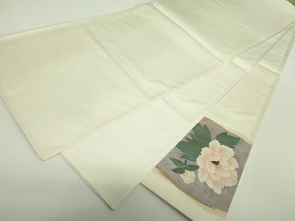 平和屋着物●太鼓柄袋帯 すくい織 牡丹唐草 金糸 鈴乃屋扱い 正絹 逸品 DABB7727op