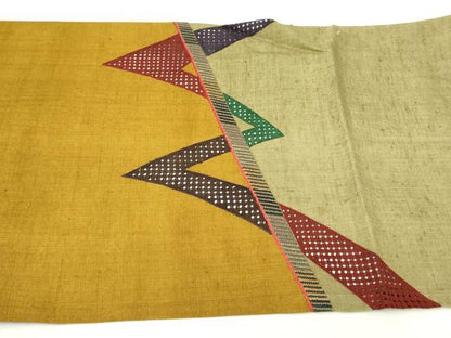 平和屋着物●中国三大刺繍 スワトウ刺繍 汕頭刺繍 総刺繍 太鼓柄袋帯 幾何学文様 正絹 逸品 DABB7733op