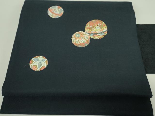 平和屋着物●九寸名古屋帯　唐織　作家物　花鞠文　金糸　正絹　逸品　DABB7742op