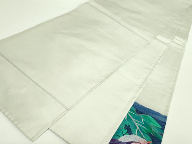 平和屋着物●太鼓柄袋帯　すくい織　枝葉鳥文　正絹　逸品　DABB7759op