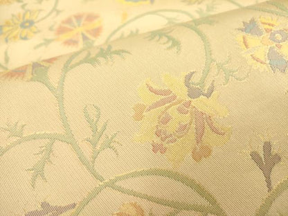 平和屋着物●織物一筋名門　織悦　全通柄　本袋帯　更紗花文　金糸　正絹　逸品　未使用　DABB7760op