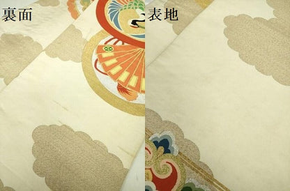 平和屋着物●爪掻き本綴れ　丸帯　鳳凰花文　金銀糸　正絹　逸品　DABB7776op