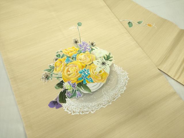 平和屋着物●九寸名古屋帯　飾花文　正絹　逸品　DABB7785op