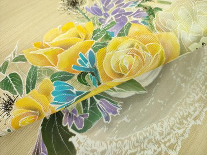 平和屋着物●九寸名古屋帯　飾花文　正絹　逸品　DABB7785op