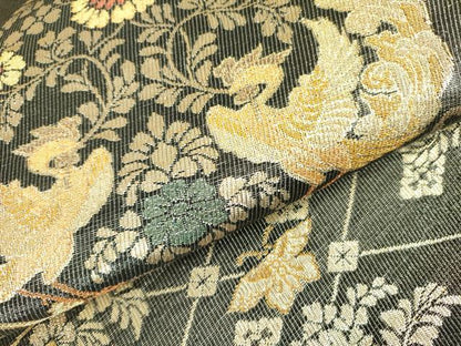 平和屋着物●紋屋井関　御寮織　六通柄袋帯　向かい鳥花文　金糸　正絹　逸品　DABB7789op