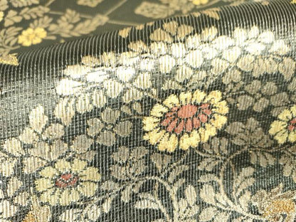 平和屋着物●紋屋井関　御寮織　六通柄袋帯　向かい鳥花文　金糸　正絹　逸品　DABB7789op