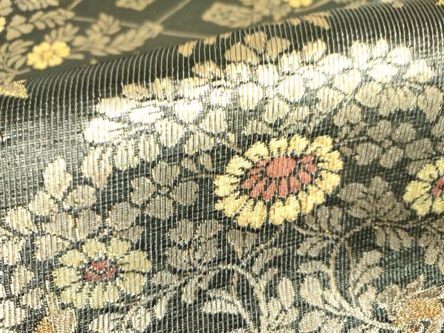 平和屋着物●紋屋井関　御寮織　六通柄袋帯　向かい鳥花文　金糸　正絹　逸品　DABB7789op
