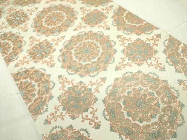 平和屋着物●西陣 川島織物 六通柄 本袋帯 正倉院花文 金糸 正絹 逸品 DABB7793op