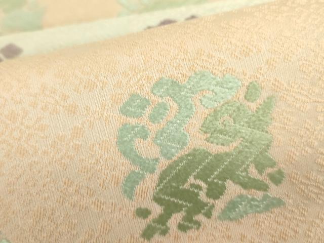 平和屋着物●西陣 六通柄袋帯 唐織 花兎文 正絹 逸品 未使用 DABB7799op