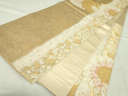 平和屋着物●西陣の名門 加納幸謹製 六通柄袋帯 唐織 舞花 金銀糸 正絹 逸品 DABB7805op