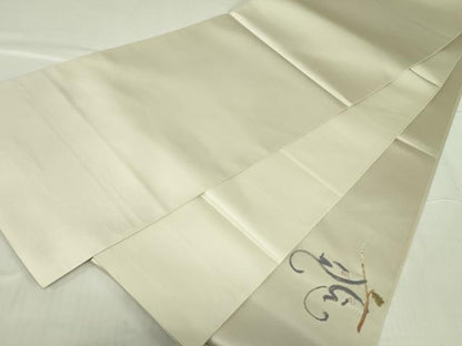 平和屋着物●太鼓柄袋帯 見ザル聞かザル言わザル 天然ぜんまい糸 正絹 逸品 未使用 DABB7806op