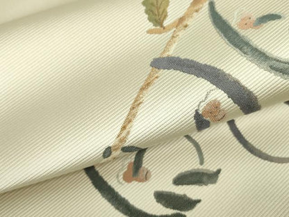 平和屋着物●太鼓柄袋帯 見ザル聞かザル言わザル 天然ぜんまい糸 正絹 逸品 未使用 DABB7806op