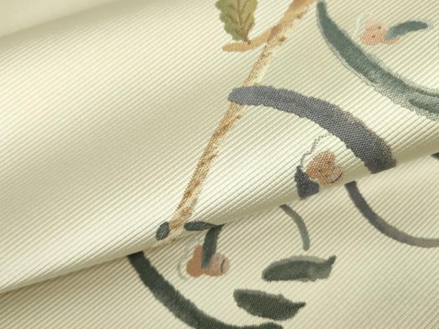 平和屋着物●太鼓柄袋帯 見ザル聞かザル言わザル 天然ぜんまい糸 正絹 逸品 未使用 DABB7806op