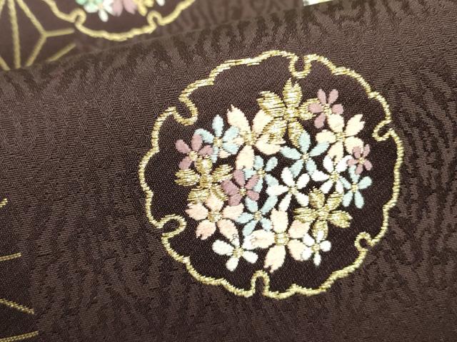 平和屋着物●西陣 岡文織物謹製 六通柄袋帯 唐織 雪輪花文 金糸 証紙付き 正絹 逸品 未使用 DABB7809op