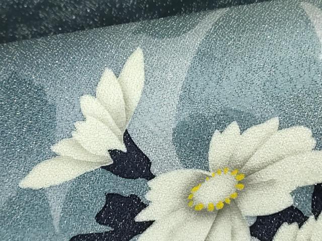 平和屋着物●京の匠日展作家 丹下雄介 太鼓柄袋帯 草花 銀通し地 やまと誂製 正絹 逸品 未使用 DABB7812op