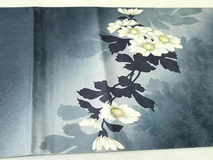 平和屋着物●京の匠日展作家 丹下雄介 太鼓柄袋帯 草花 銀通し地 やまと誂製 正絹 逸品 未使用 DABB7812op
