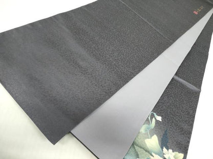 平和屋着物●京の匠日展作家 丹下雄介 太鼓柄袋帯 草花 金彩 やまと誂製 正絹 逸品 DABB7818op
