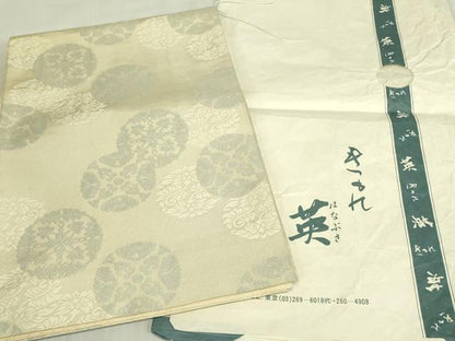 平和屋着物●西陣　川島織物　洗える最高級着物　＜英＞はなぶさ謹製　六通柄京袋帯　花丸文　たとう紙付き　DABB7865op