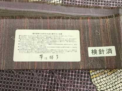 平和屋着物●本場筑前博多織　六通柄袋帯　雪輪鹿の子文　協和織工場謹製　証紙付き　正絹　逸品　未使用　DABB7873op