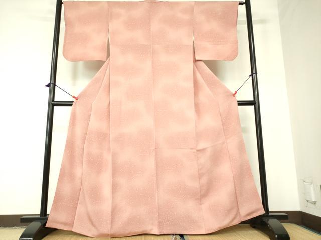 平和屋着物■上質な小紋 草花 暈し染め 鬼しぼ縮緬 正絹 逸品 DABB7900op