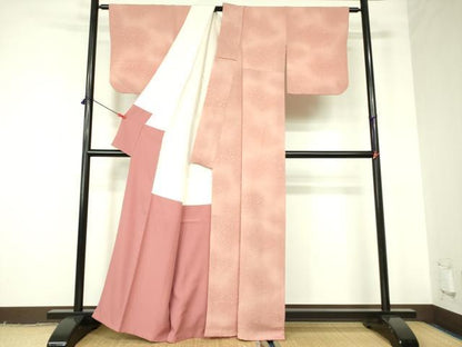 平和屋着物■上質な小紋 草花 暈し染め 鬼しぼ縮緬 正絹 逸品 DABB7900op