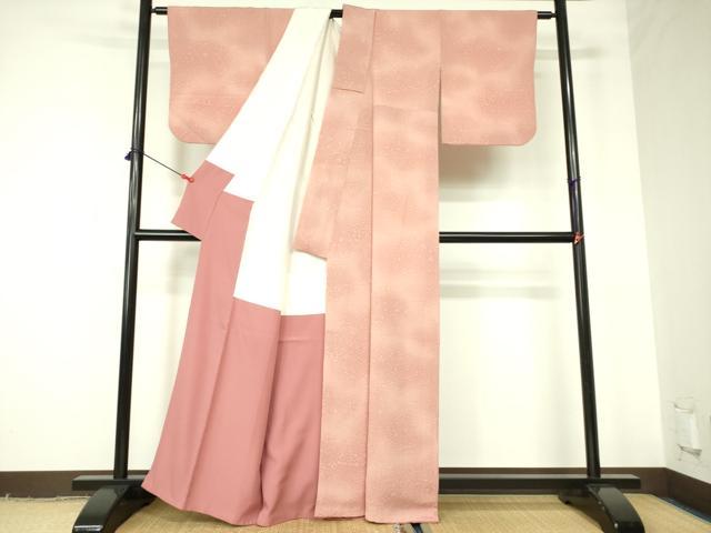平和屋着物■上質な小紋 草花 暈し染め 鬼しぼ縮緬 正絹 逸品 DABB7900op