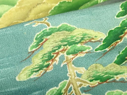平和屋着物■豪華黒留袖　刺繍　風景文　暈し染め　金彩　正絹　逸品　DABB7908op